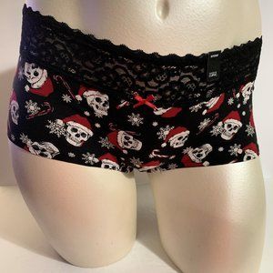 Torrid Boyshort Panties Underwear Christmas Santa Skull Wide Lace Plus 5 28